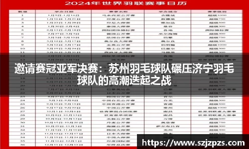 邀请赛冠亚军决赛：苏州羽毛球队碾压济宁羽毛球队的高潮迭起之战